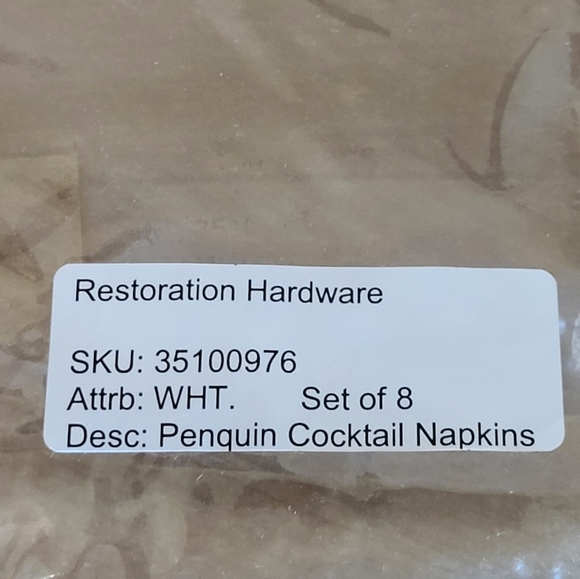 Vintage Restoration Hardware PENGUINS Songs Sayings Linen Napkins Set of 8 - Picture 5 of 9
